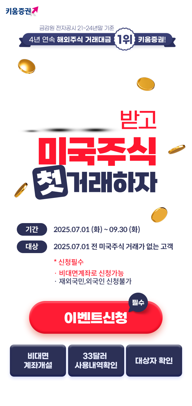 금감원 전자공시 21~24년말 기준 4년 연속 해외주식 거래대금 1위 키움증권!
